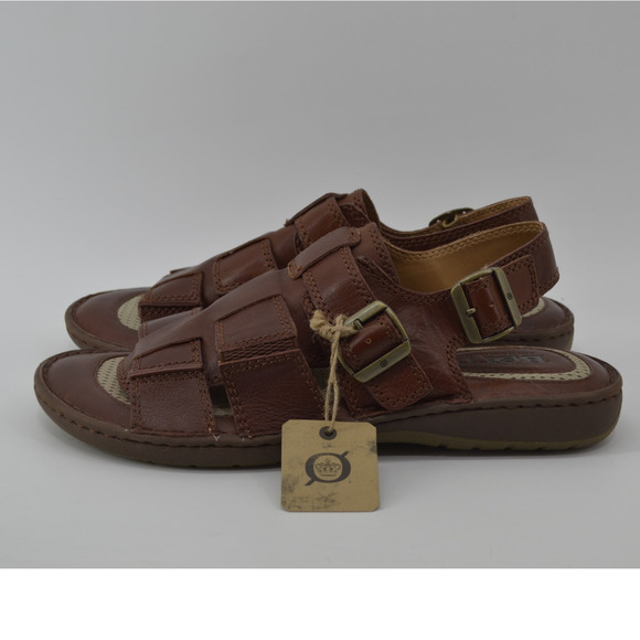 Born Mens Size 13 Miguel Dark Brown Leather Fishermans Sandals